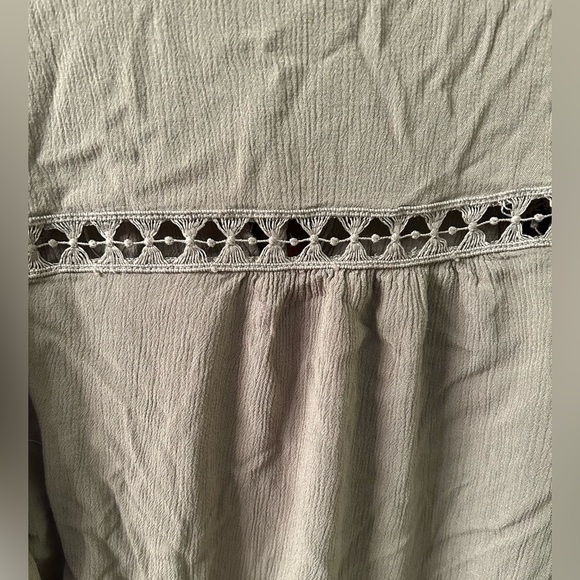 HIPPIE ROSE Lightweight Crop Boho Olive Green Women's Top. Size S - Picture 6 of 6